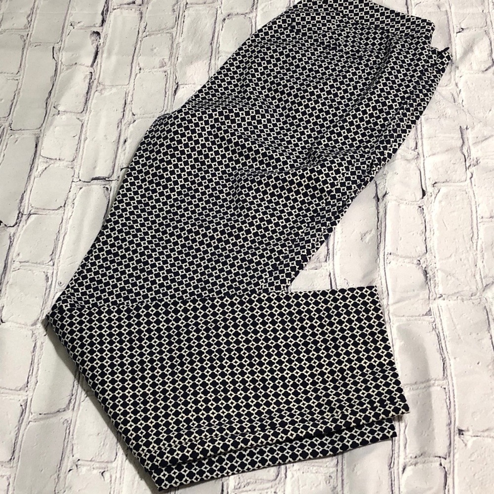 Talbots Black & White Geometric Skinny Pants